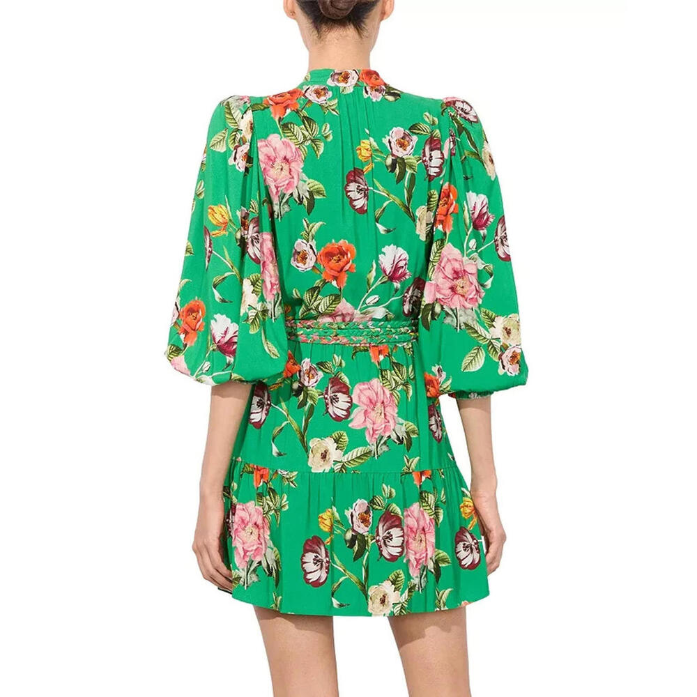 NEW, Alice + Olivia Antonette Button Front Dress in Green Sz 10 #MD1408 - Picture 4 of 11